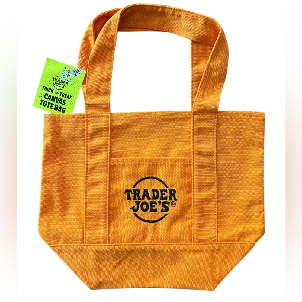 Trader Joe’s Trick or Treat Mini Canvas Orange Tote Bag NWT